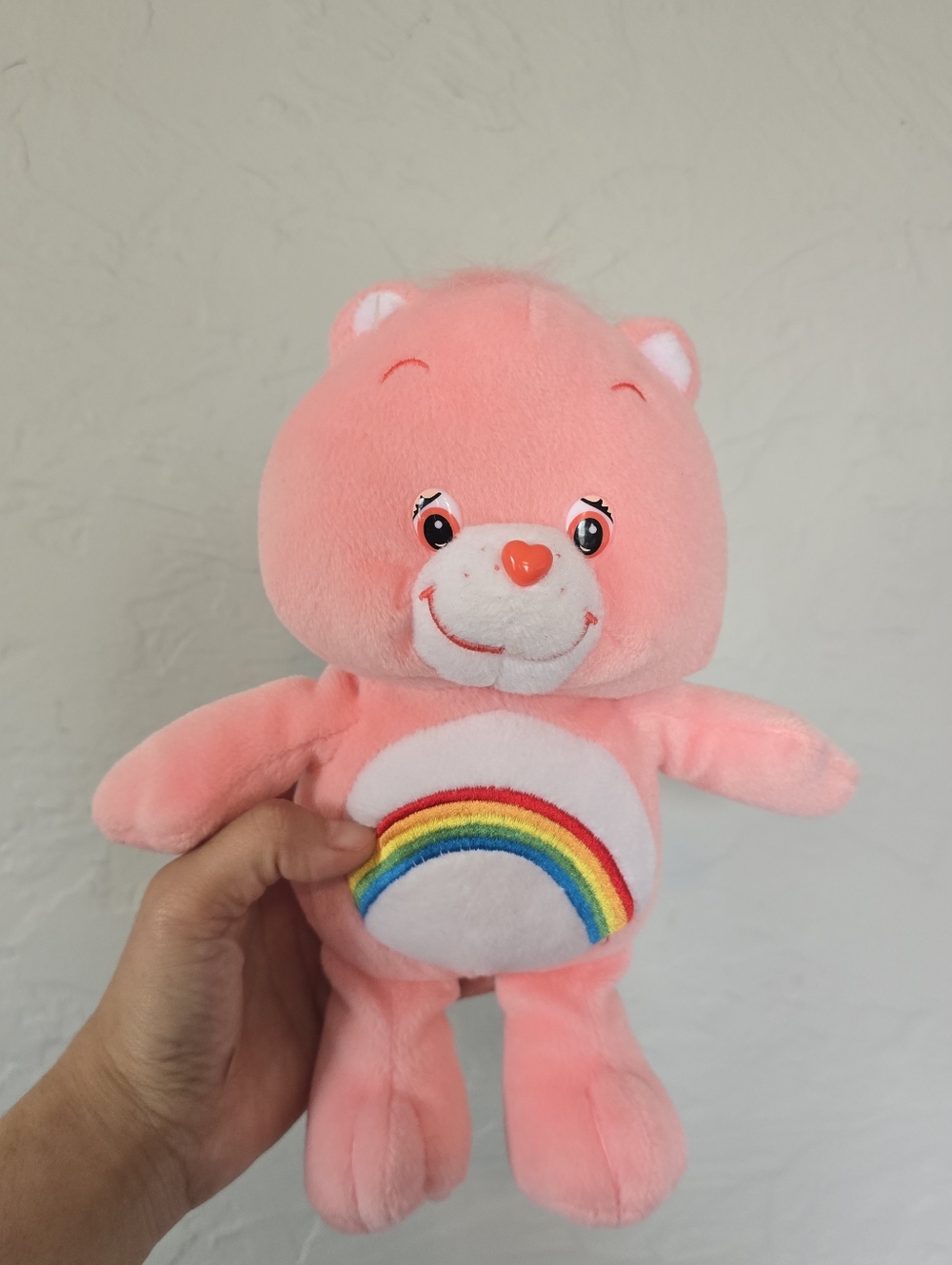 Cheer Bear Care Bear Plush Stuffed Animal 2002 8” Character Toy Pink
